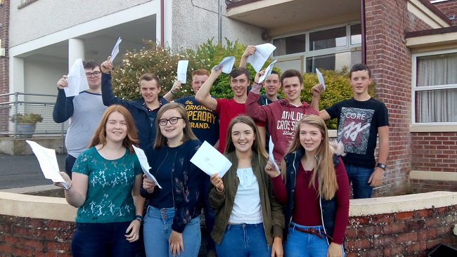 Aughnacloy pupils holding GCSE results