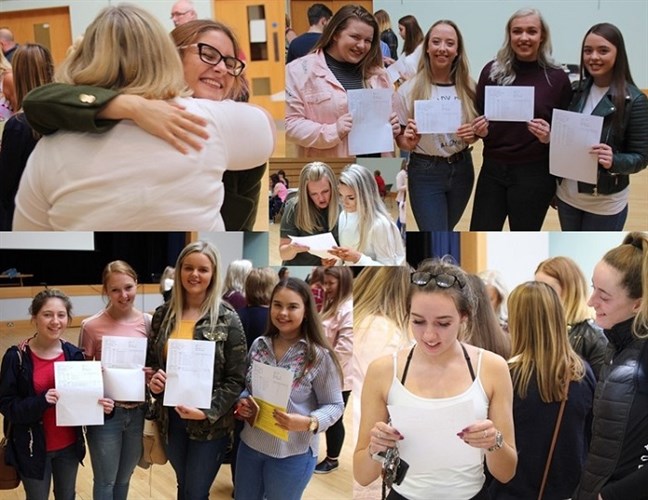 Belfast Girls Model pupils receiving GCSE results