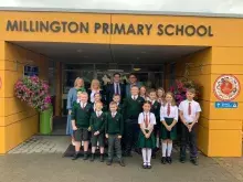 Millington Primary School meet Permanent Secretary, Derek Baker