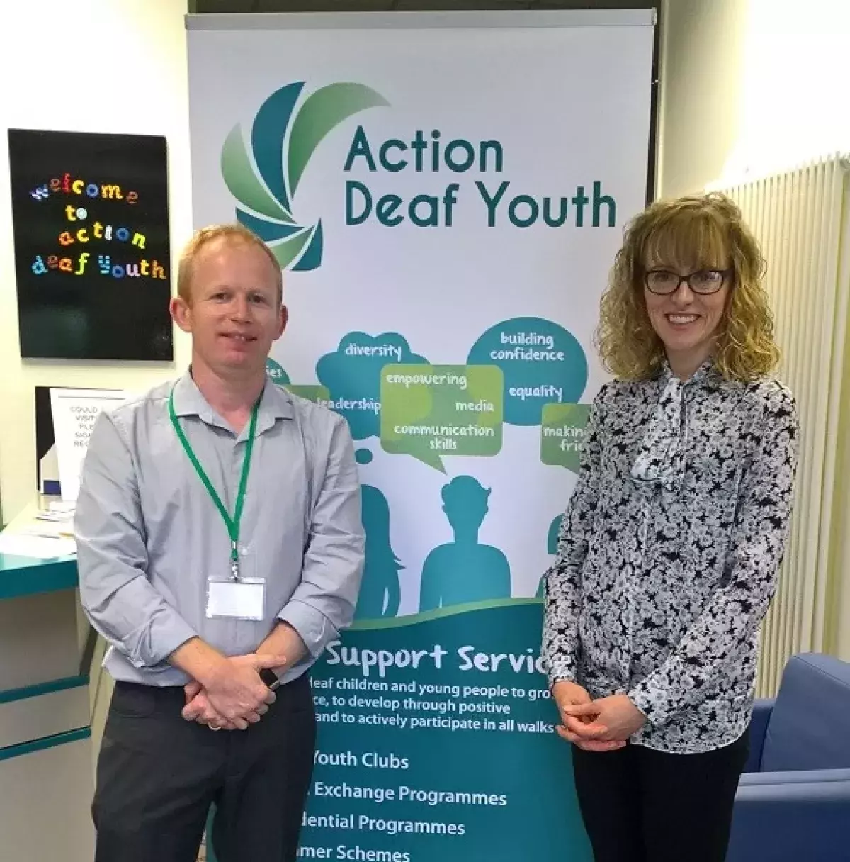 Action Deaf Youth Tracey Woods SSO CSSC and Michael Johnston Action Deaf Youth