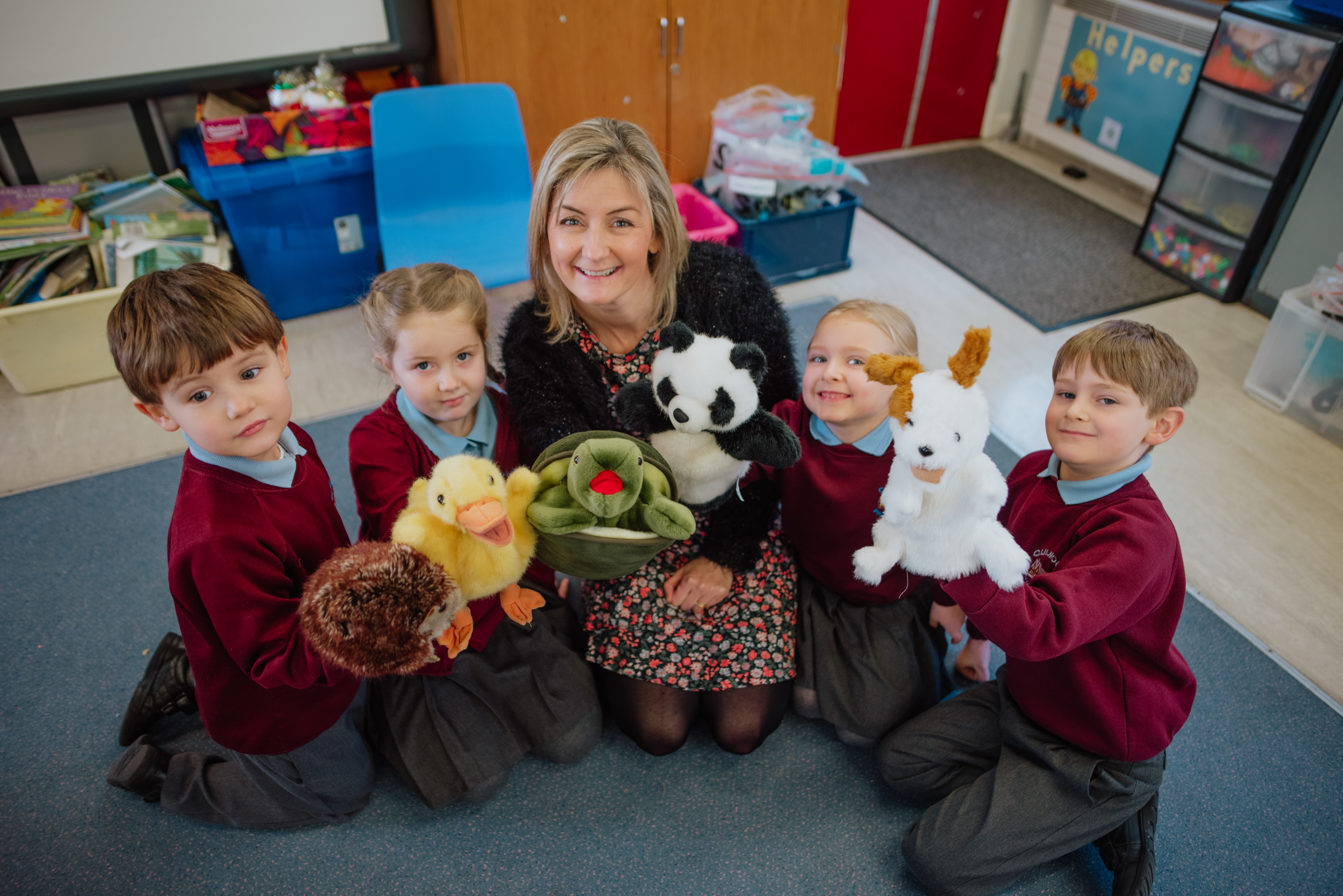 Culmore PS Principal with Pupils