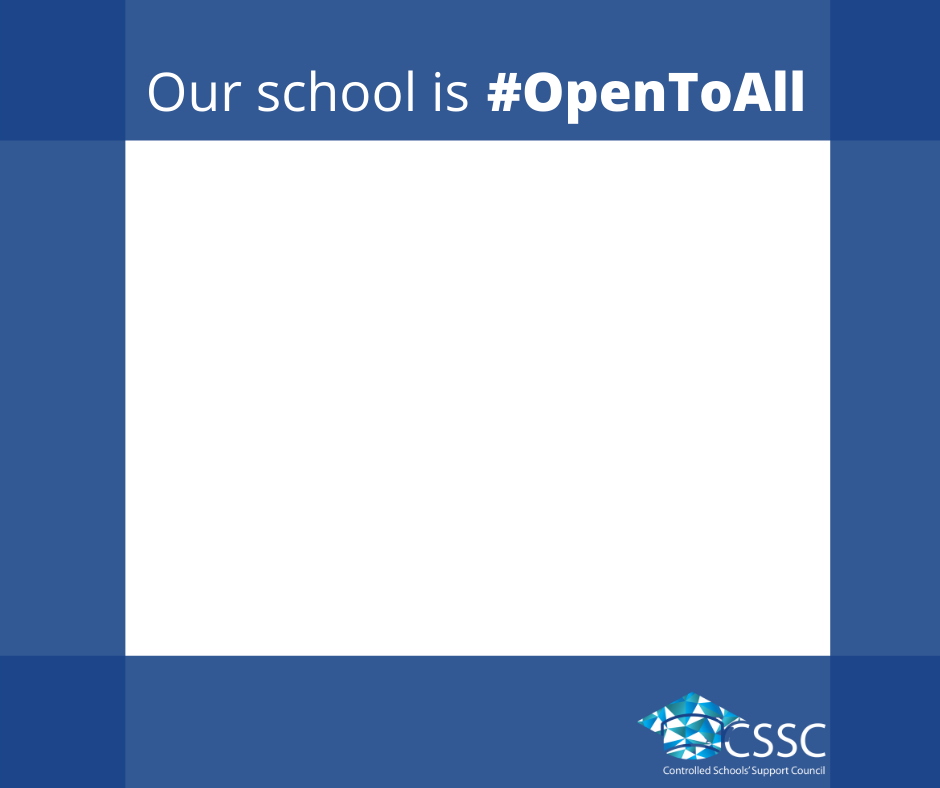 OpenToAll Facebook customisable frame Our School is OpenToAll
