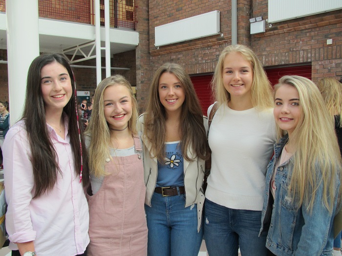 Banbridge Academy students receiving their A Levels results