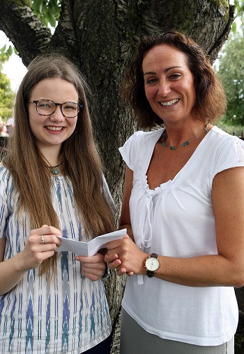 Ballyclare High School's top student Imogen Forbes and Principal Dr Michelle Rainey.