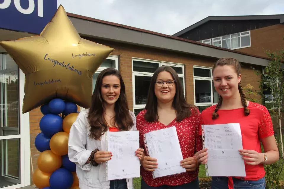 Antrim Grammar School pupils receiving results