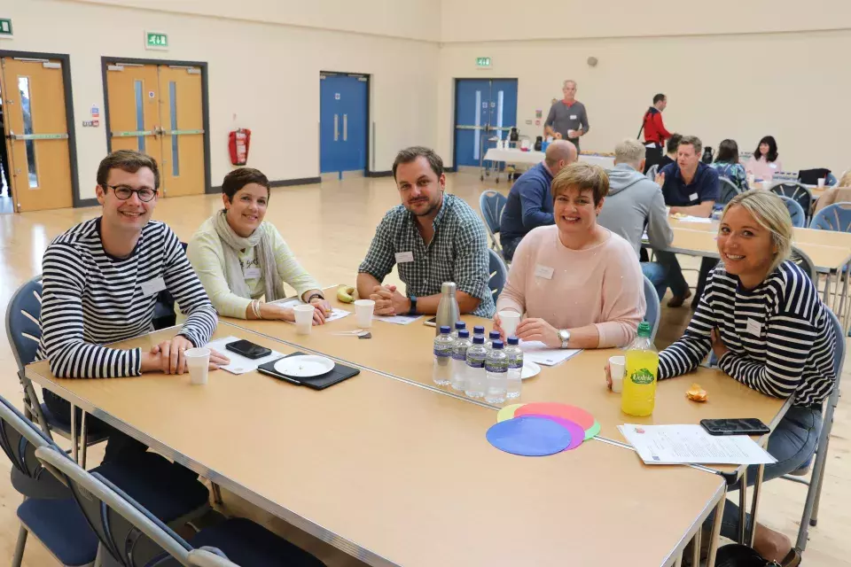 Conference participants at table