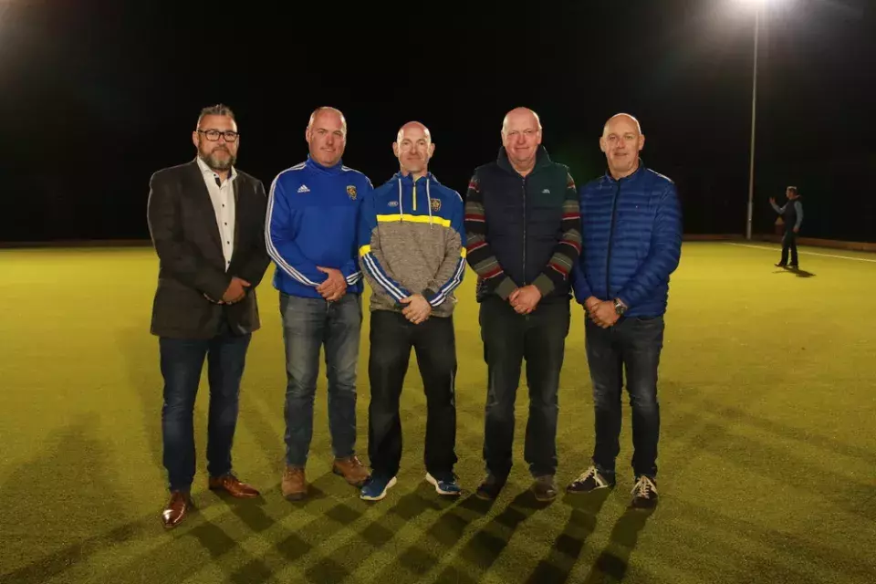 Guests at the opening of the Augher MUGA pitch