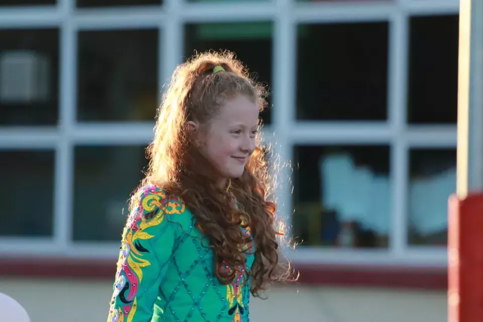 Irish dancer performing at the Augher CPS family fun night