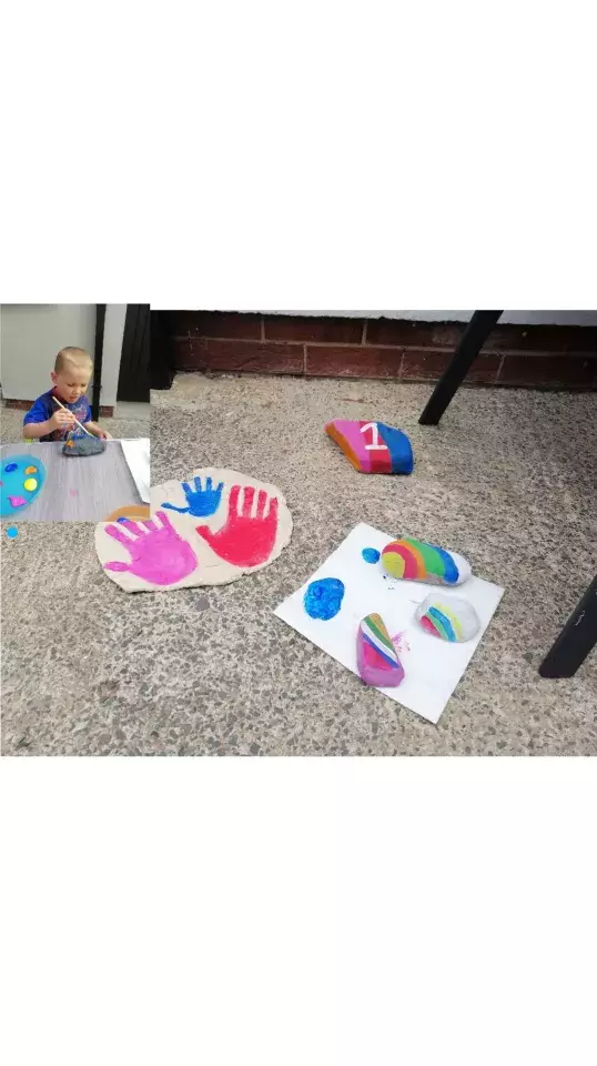 Dundela Infants' School and Nursery Unit painting rocks