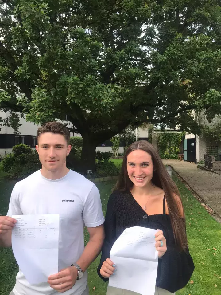 Ballyclare High pupils Lucca Hamill and Molly Dougan with A star and A grades in all their A level subjects