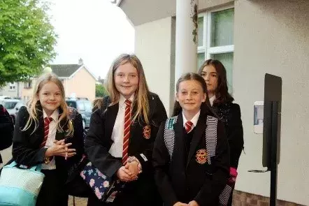 Group of new pupils Year 8 first day at Limavady High School