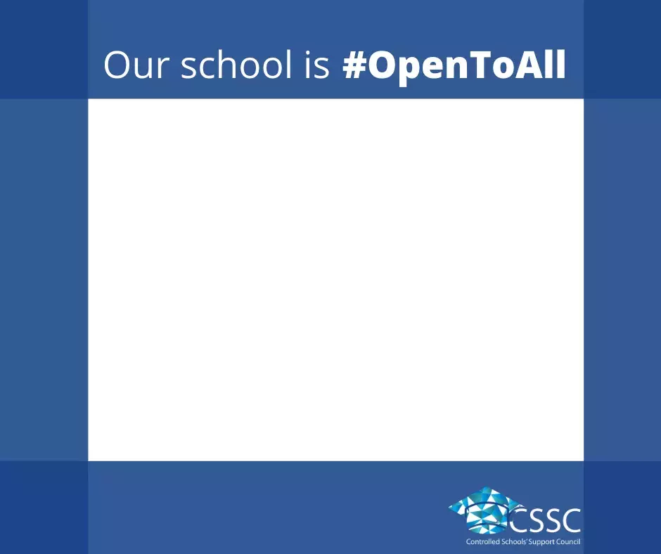 OpenToAll Facebook customisable frame Our School is OpenToAll