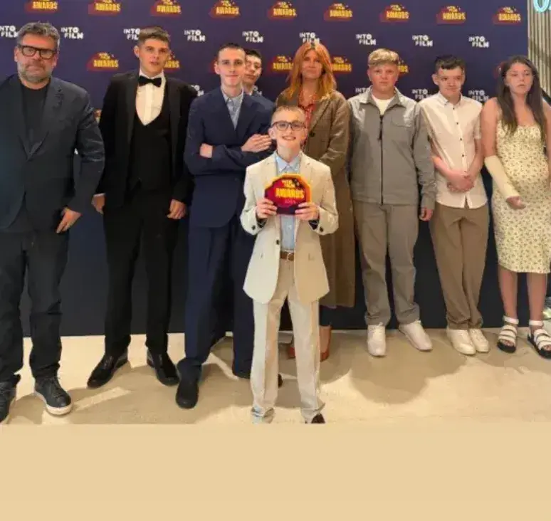 Park School representatives with their UK Film Award