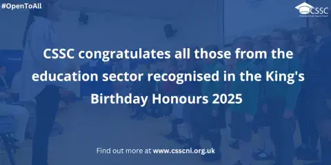 King's Birthday Honours list 2025 wording with image of children with a blue wash