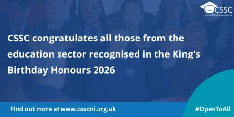 Blue background with text CSSC congratulates all those recognised in Birthday Honours 