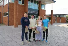 Students receiving exam results