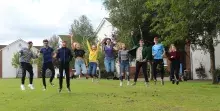 Limavady Grammar School students jump for joy to celebrate A level results