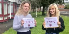 Students from Abbey Community College celebrating A level results