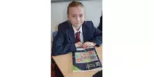 Lisneal College retrieval practice books with Year 8 pupil