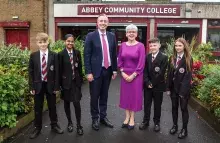 Abbey Community College, Education Minister and pupils