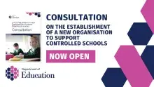 Graphic with Department of Education Logo and text with the title of a consultation