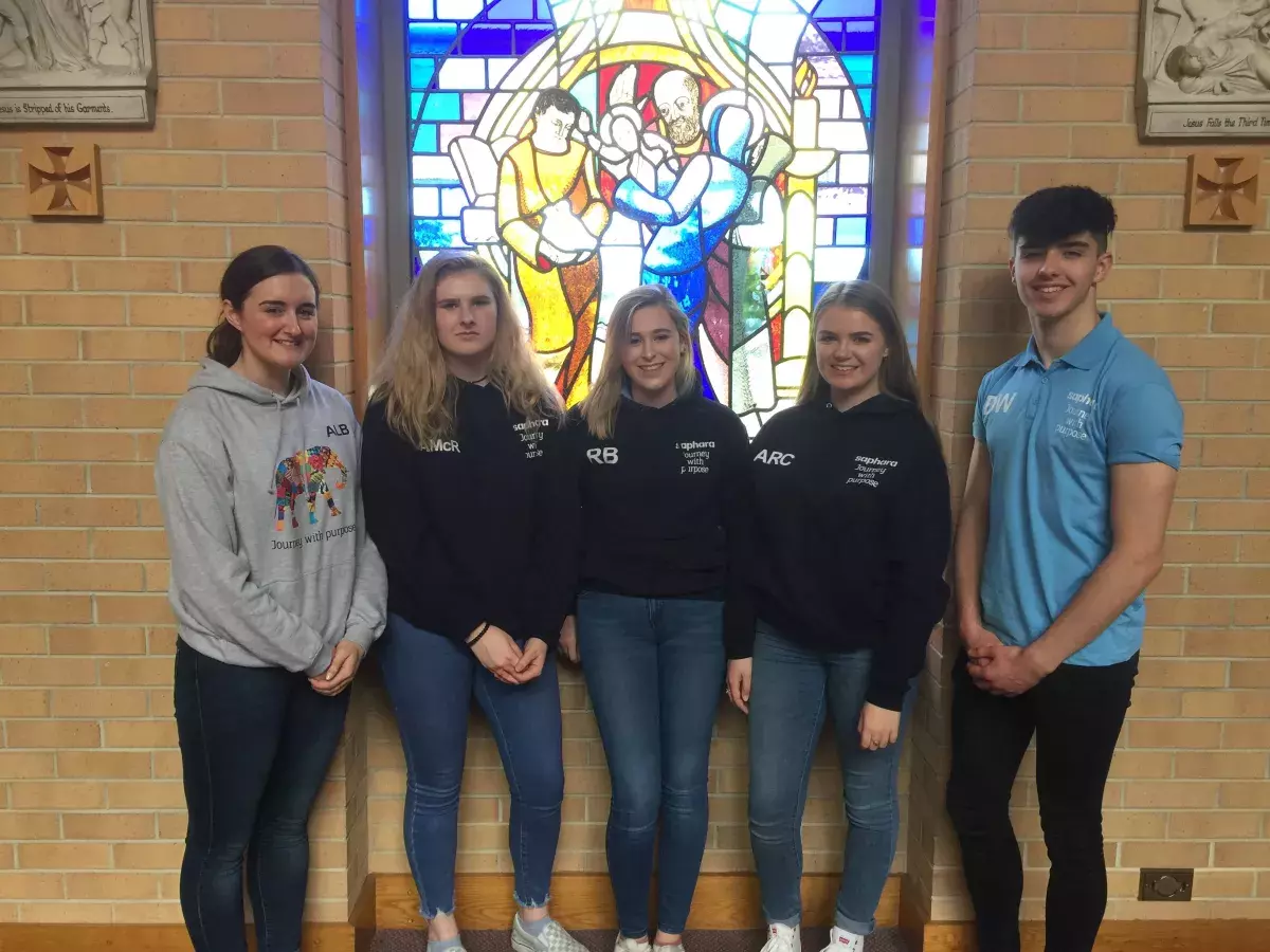 Lurgan College pupils pictured