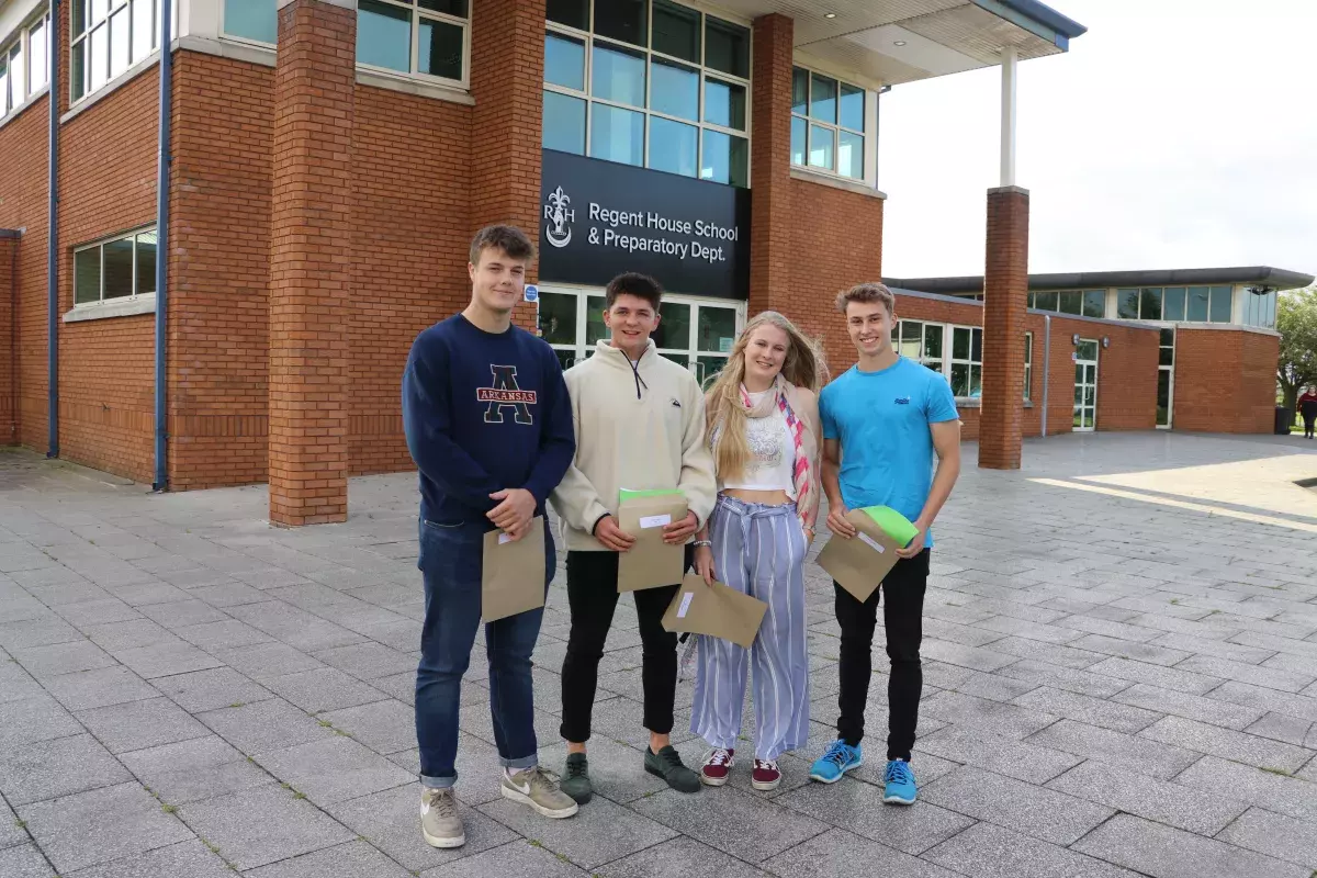 Students receiving exam results