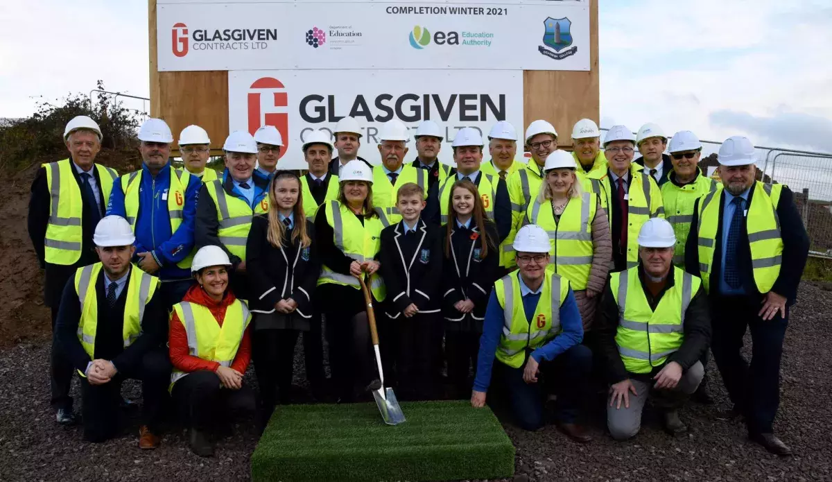 Devenish College construction start group photo
