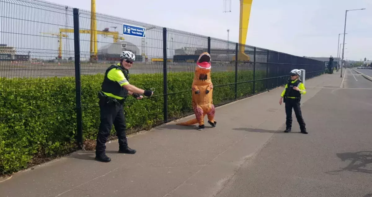 Dinosaur arrest in Belfast resized for website