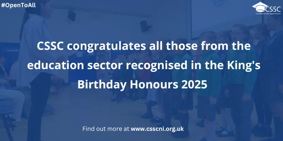 King's Birthday Honours list 2025 wording with image of children with a blue wash