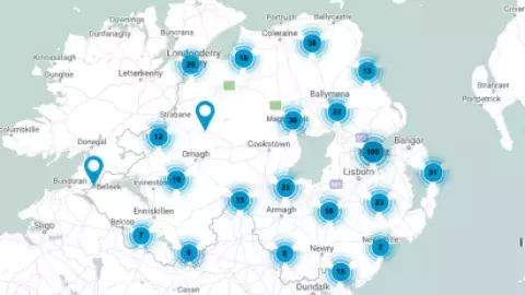 Map of Northern Ireland