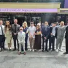 Park School outside Leicester Square Odeon, London 