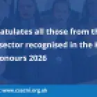 Blue background with text CSSC congratulates all those recognised in Birthday Honours 